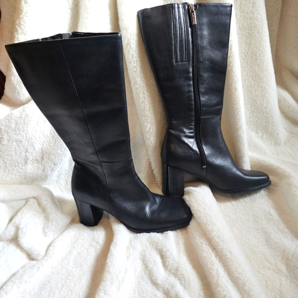 Hush Puppies Black Heeled Boots